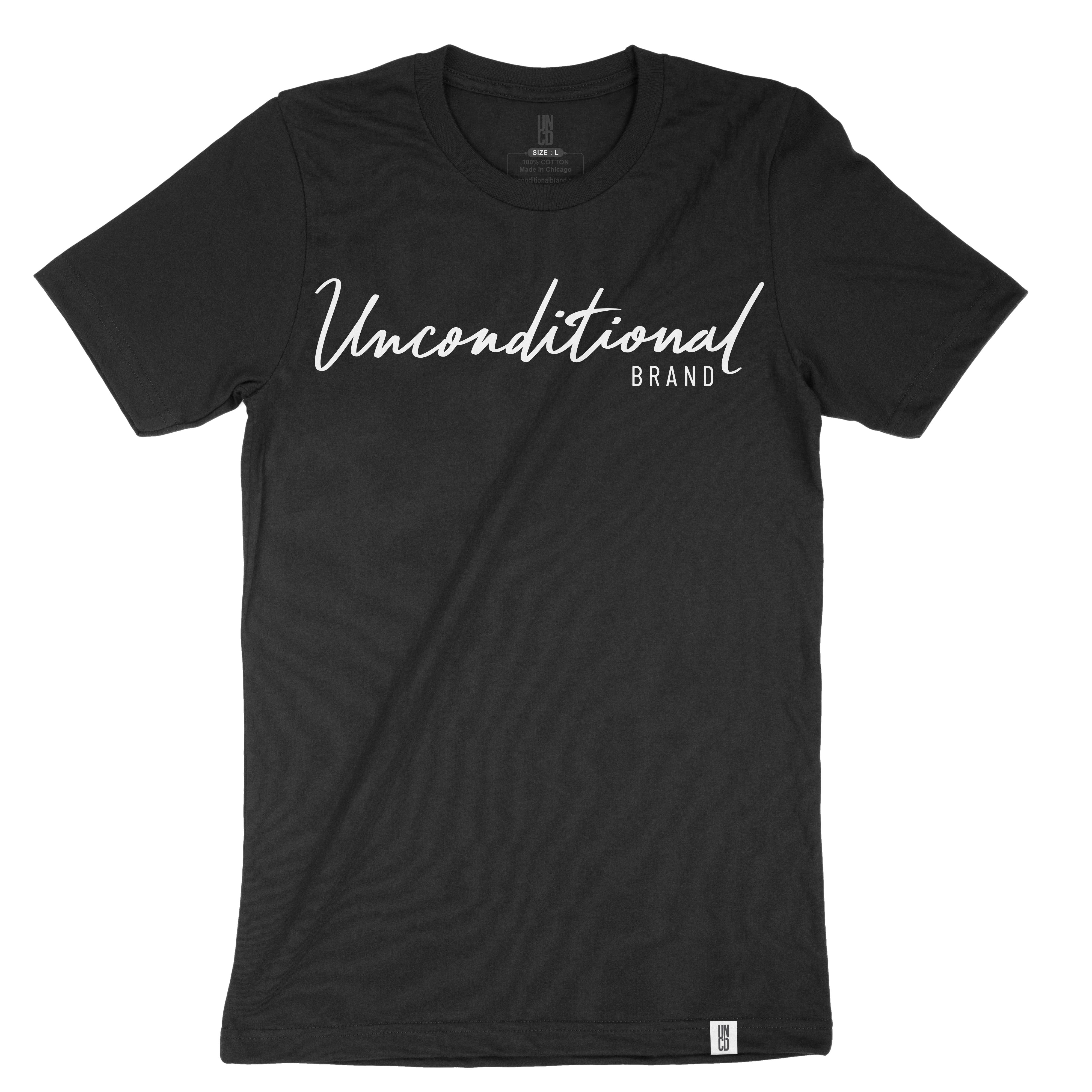 Cursive Logo T-Shirt (Black/White) Unconditional Love/ Entrepreneurs ...