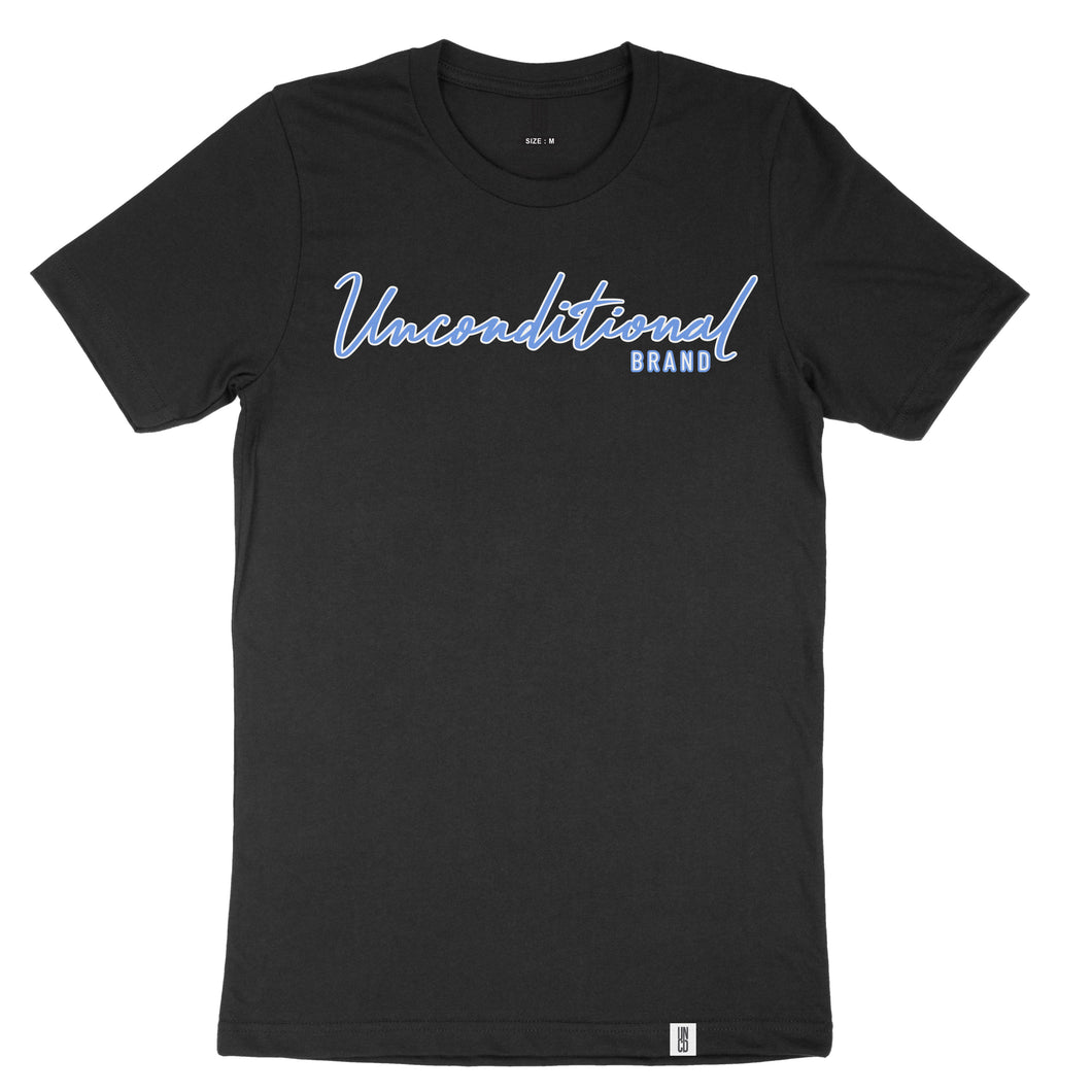 Cursive Logo T-Shirt (Columbia Blue and White)